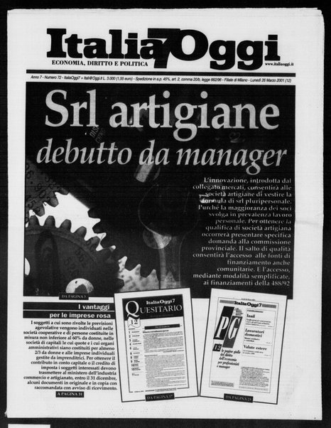 Italia oggi : quotidiano di economia finanza e politica